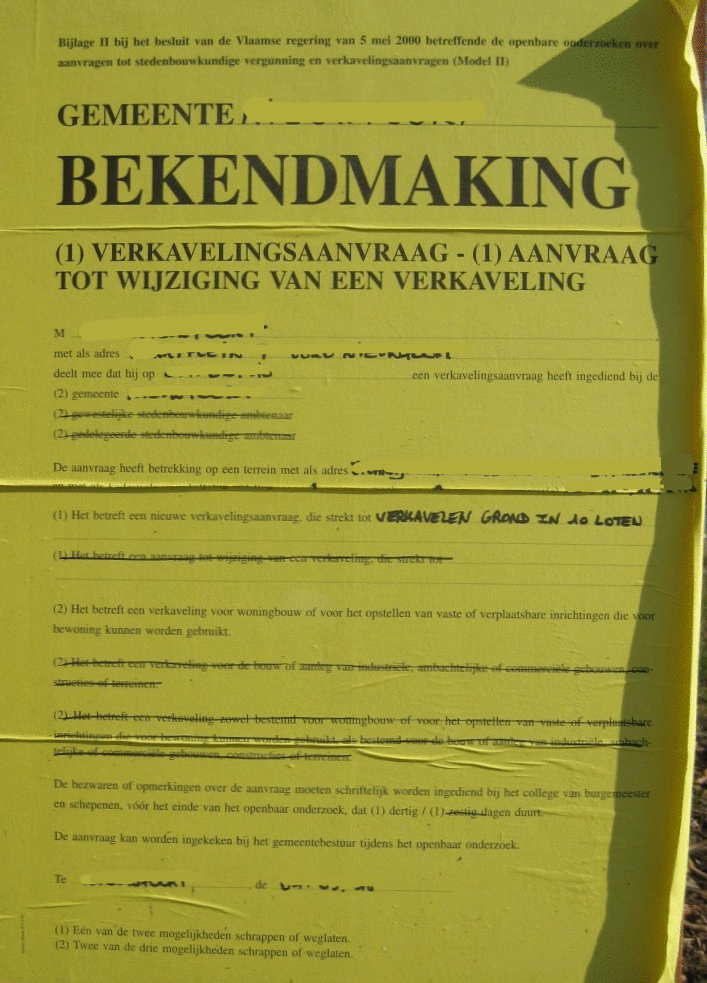 Verkavelingswijziging